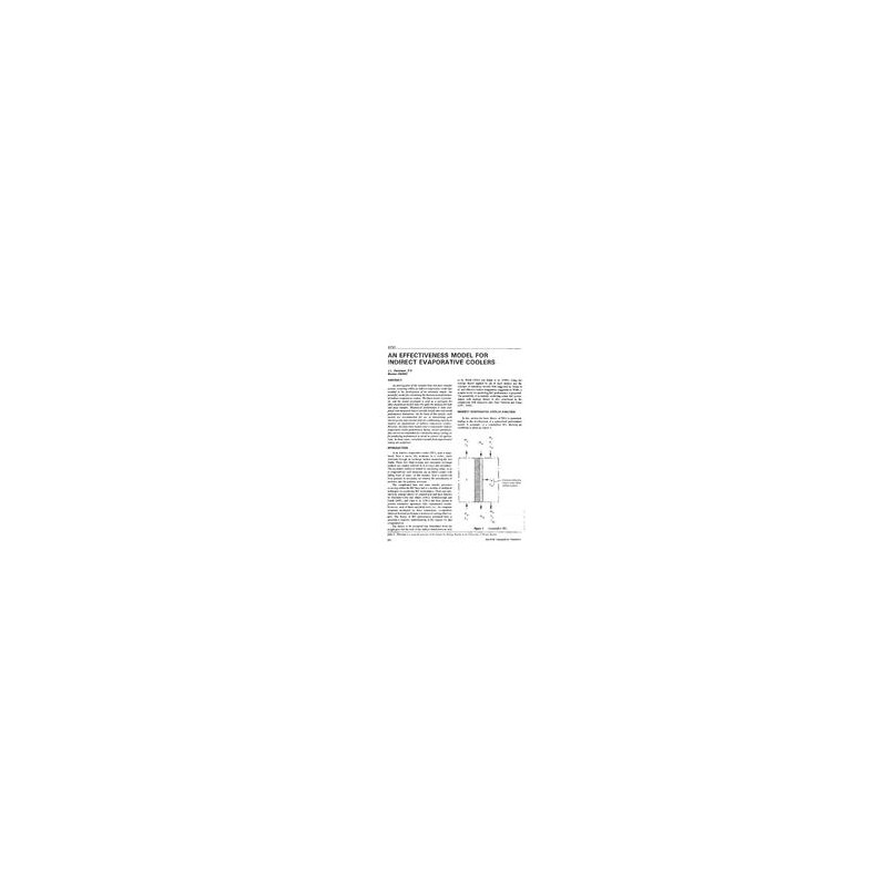 3731 -- An Effectiveness Model for Indirect Evaporative Coolers